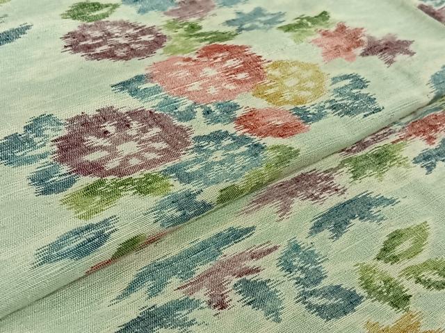 平和屋着物▽上質な紬 単衣 風景流水花文 正絹 逸品 AABF5320jh