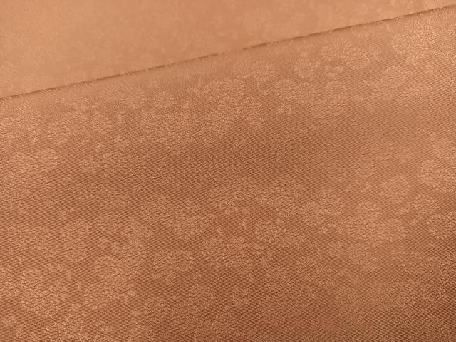 平和屋着物●上質な色無地 作家物 徳祐 草花地紋 駱駝色 正絹 逸品 未使用 AABF5323ph