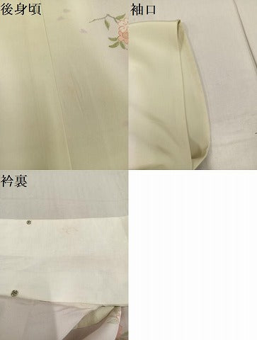 平和屋着物●長襦袢　無双仕立て　桜文　金彩　広衿仕立て　正絹　逸品　AABF5325ph