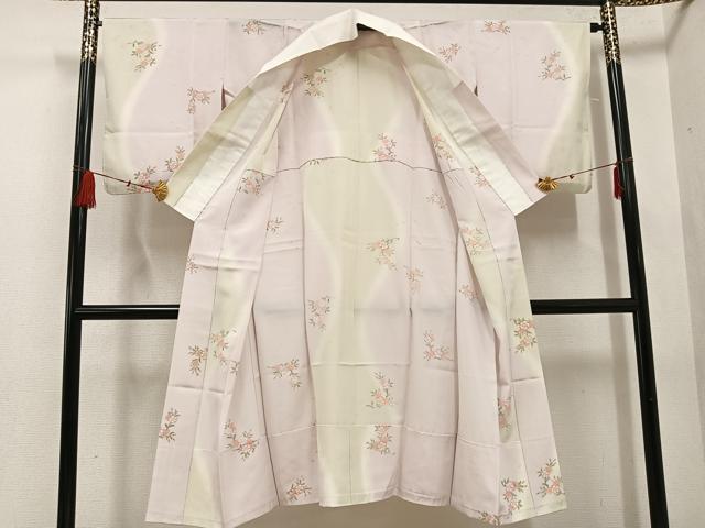 平和屋着物●長襦袢　無双仕立て　桜文　金彩　広衿仕立て　正絹　逸品　AABF5325ph