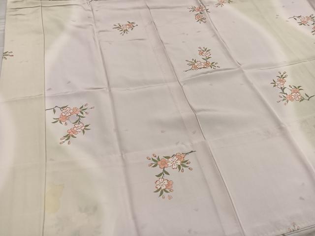 平和屋着物●長襦袢　無双仕立て　桜文　金彩　広衿仕立て　正絹　逸品　AABF5325ph