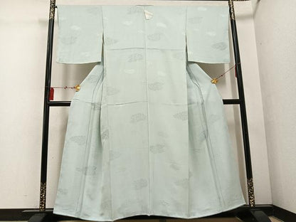 平和屋着物●上質な色無地 花唐草地紋 蕎麦切色 正絹 逸品 未使用 AABF5327ph