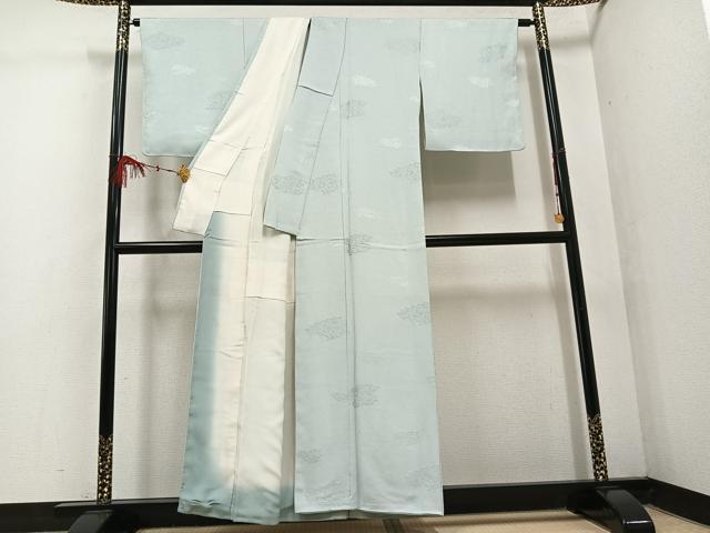 平和屋着物●上質な色無地 花唐草地紋 蕎麦切色 正絹 逸品 未使用 AABF5327ph