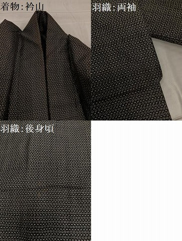 平和屋着物●男性 紬 アンサンブル 正絹 逸品 AABF5329ph