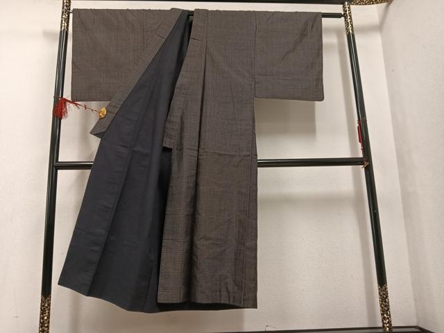 平和屋着物●男性 紬 アンサンブル 正絹 逸品 AABF5329ph
