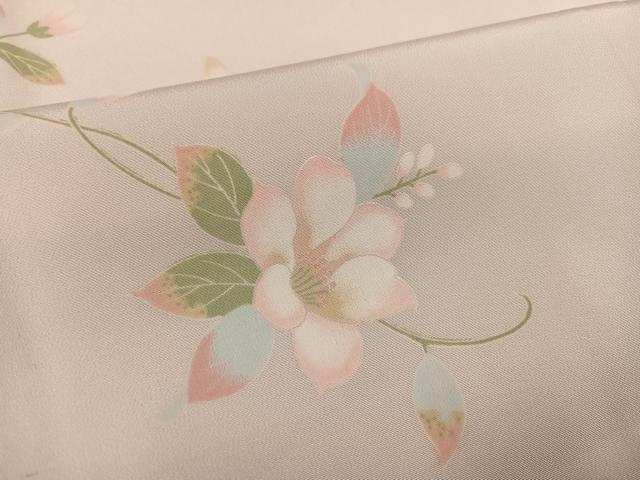 平和屋着物●長襦袢 無双仕立て 草花文 正絹 逸品 AABF5331ph
