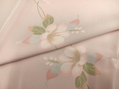 平和屋着物●長襦袢 無双仕立て 草花文 正絹 逸品 AABF5331ph