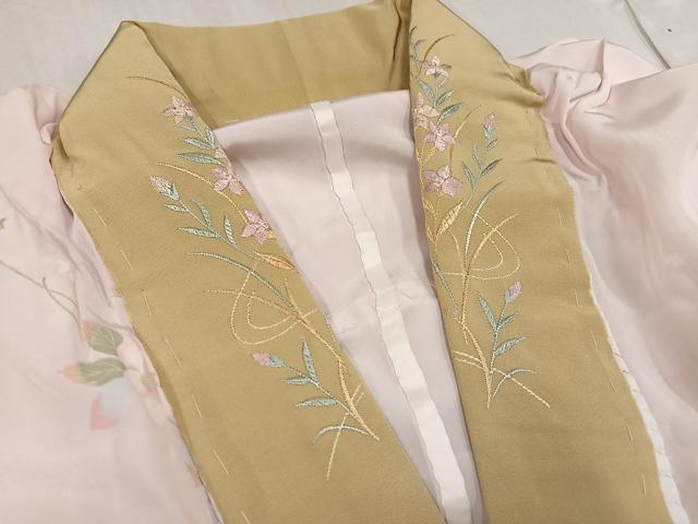 平和屋着物●長襦袢 無双仕立て 草花文 正絹 逸品 AABF5331ph