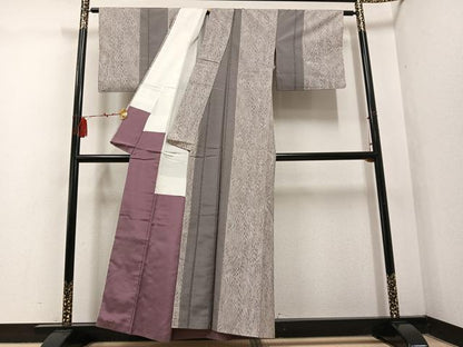 平和屋着物●上質な紬 間道 正絹 逸品 AABF5333ph