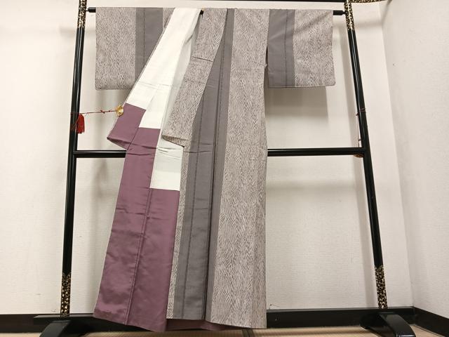 平和屋着物●上質な紬 間道 正絹 逸品 AABF5333ph