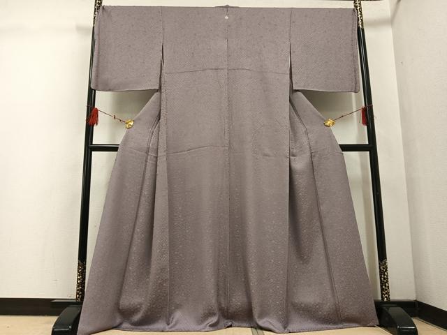 平和屋着物●上質な色無地　草花地紋　鳩鼠色　さが美扱い　正絹　逸品　AABF5337ph