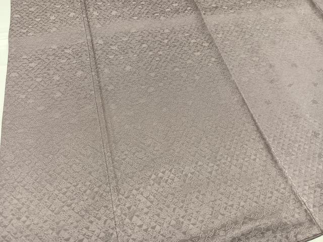 平和屋着物●上質な色無地　草花地紋　鳩鼠色　さが美扱い　正絹　逸品　AABF5337ph