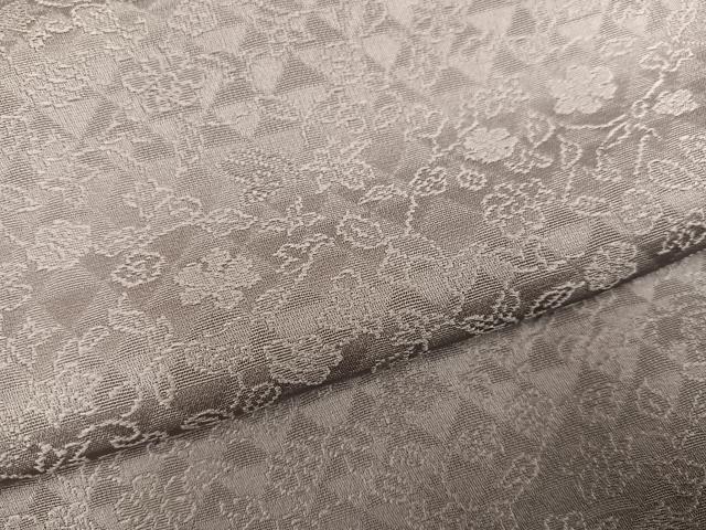 平和屋着物●上質な色無地　草花地紋　鳩鼠色　さが美扱い　正絹　逸品　AABF5337ph