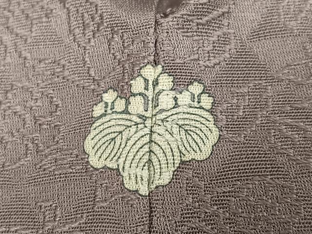 平和屋着物●上質な色無地　草花地紋　鳩鼠色　さが美扱い　正絹　逸品　AABF5337ph