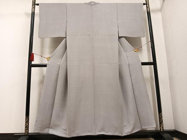 平和屋着物●上質な色無地 花鳥地紋 利休白茶色 正絹 逸品 AABF5339ph