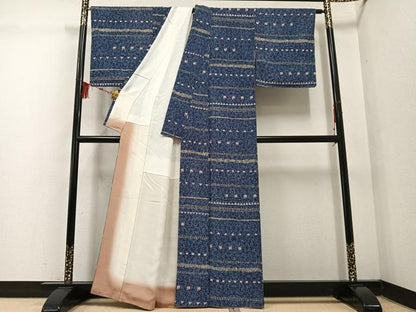 平和屋着物●上質な小紋 有栖川文様 正絹 逸品 AABF5342ph