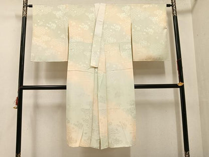 平和屋着物●長襦袢 袷 糸巻花地紋 暈し染め やまと誂製 正絹 逸品 AABF5346ph