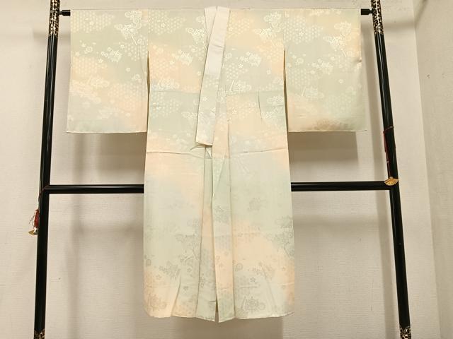 平和屋着物●長襦袢 袷 糸巻花地紋 暈し染め やまと誂製 正絹 逸品 AABF5346ph