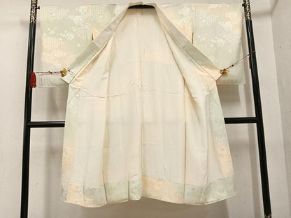 平和屋着物●長襦袢 袷 糸巻花地紋 暈し染め やまと誂製 正絹 逸品 AABF5346ph