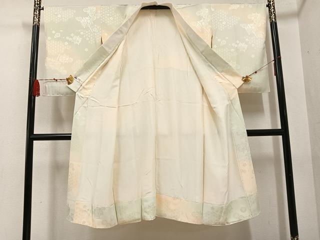 平和屋着物●長襦袢 袷 糸巻花地紋 暈し染め やまと誂製 正絹 逸品 AABF5346ph