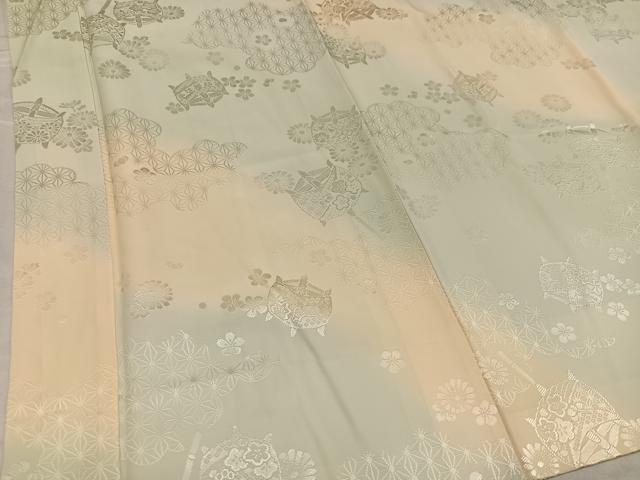 平和屋着物●長襦袢 袷 糸巻花地紋 暈し染め やまと誂製 正絹 逸品 AABF5346ph