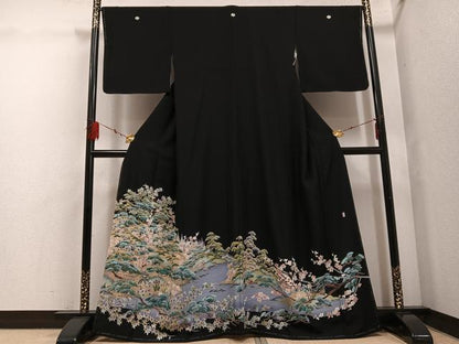平和屋着物●豪華黒留袖 作家物 松竹梅 正絹 逸品 未使用 AABF5351ph
