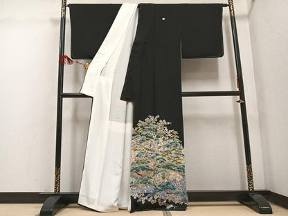 平和屋着物●豪華黒留袖 作家物 松竹梅 正絹 逸品 未使用 AABF5351ph