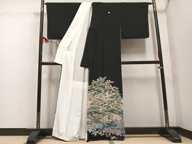 平和屋着物●豪華黒留袖 作家物 松竹梅 正絹 逸品 未使用 AABF5351ph