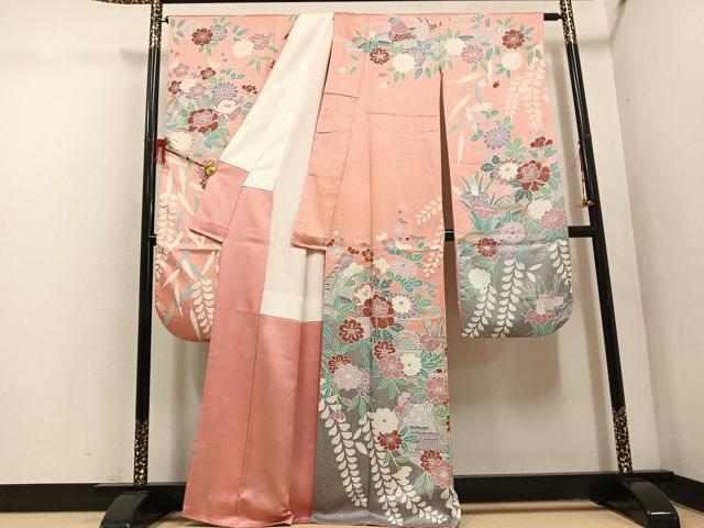 平和屋着物●豪華振袖 草花風景籬文 正絹 逸品 AABF5352ph