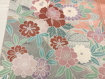 平和屋着物●豪華振袖 草花風景籬文 正絹 逸品 AABF5352ph