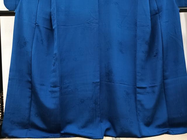 平和屋着物●小振袖 二尺袖 花唐草地紋 留紺色 正絹 逸品 AABF5355ph