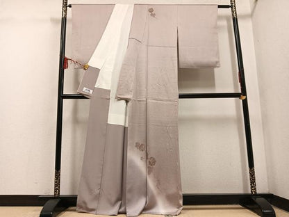 平和屋着物●訪問着 作家物 輪奈ビロード 草花文 暈し染め 正絹 逸品 AABF5356ph