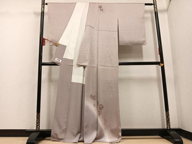 平和屋着物●訪問着 作家物 輪奈ビロード 草花文 暈し染め 正絹 逸品 AABF5356ph