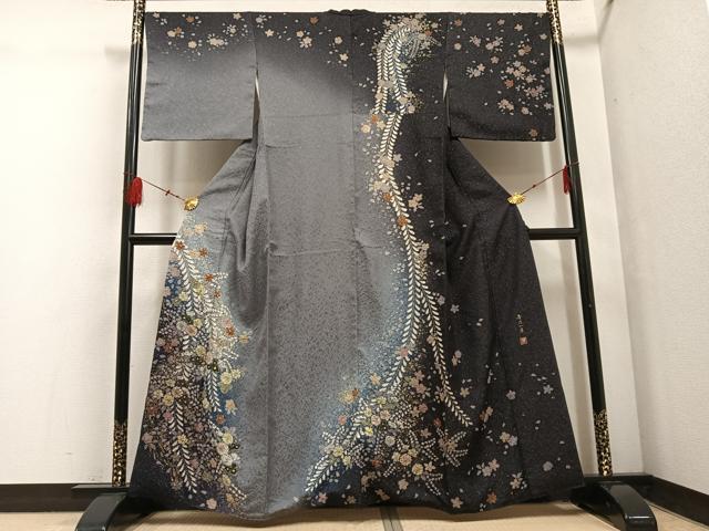 平和屋着物●吉乃一廉 幻の辻が花 訪問着 絞り 暈し染め 金彩 銀通し地 正絹 逸品 AABF5359ph