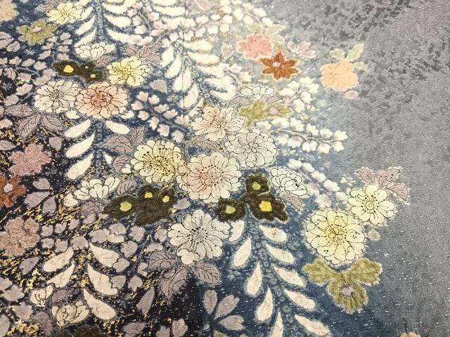 平和屋着物●吉乃一廉 幻の辻が花 訪問着 絞り 暈し染め 金彩 銀通し地 正絹 逸品 AABF5359ph