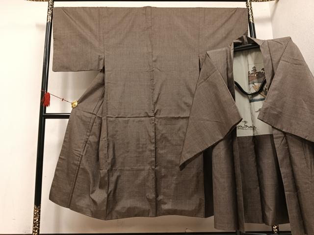 平和屋着物●男性 本場大島紬 アンサンブル 一元絣 正絹 逸品 AABF5360ph