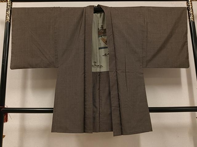 平和屋着物●男性 本場大島紬 アンサンブル 一元絣 正絹 逸品 AABF5360ph