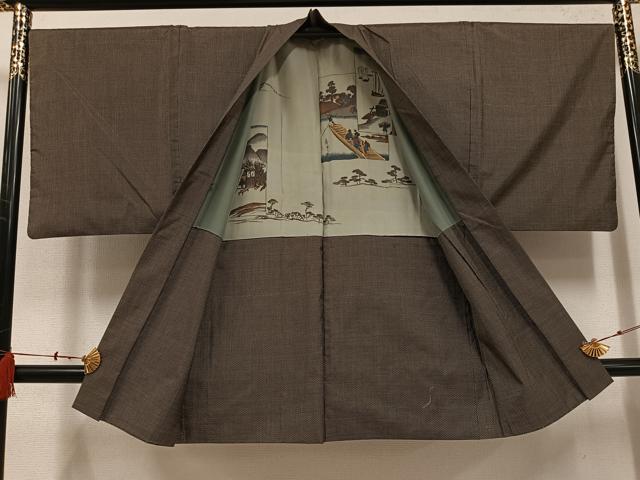 平和屋着物●男性 本場大島紬 アンサンブル 一元絣 正絹 逸品 AABF5360ph