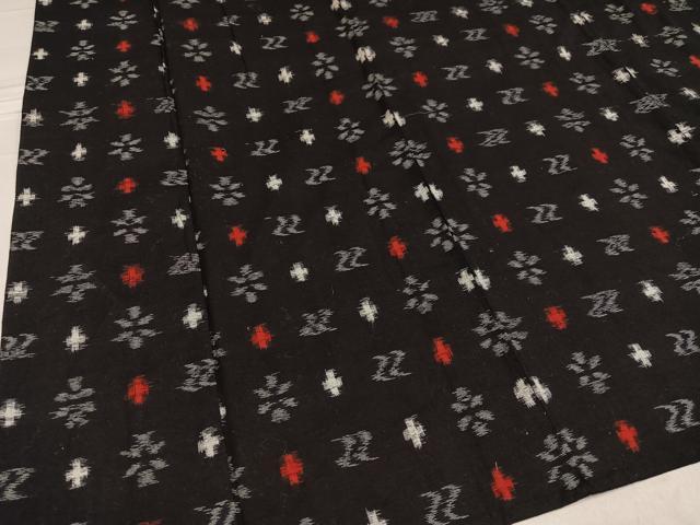 平和屋着物●久留米絣 単衣 琉球絣文様 綿 逸品 AABF5364ph