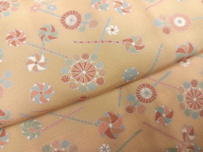 平和屋着物●長襦袢 無双仕立て 風車文 正絹 逸品 AABF5368ph