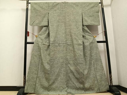 平和屋着物●本場結城紬 重要無形文化財 100亀甲 唐草文 正絹 逸品 AABF5374ph