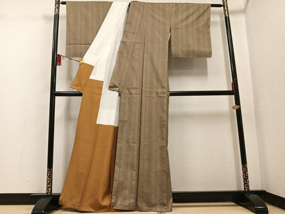 平和屋着物●本場大島紬 100亀甲 間道 正絹 逸品 未使用 AABF5375ph