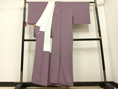 平和屋着物●上質な色無地 鳩羽鼠色 正絹 逸品 未使用 AABF5376ph