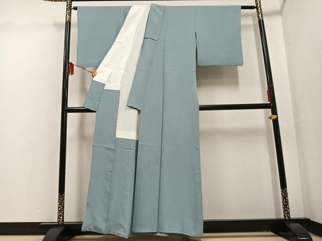 平和屋着物●上質な色無地 深川鼠色 正絹 逸品 AABF5378ph