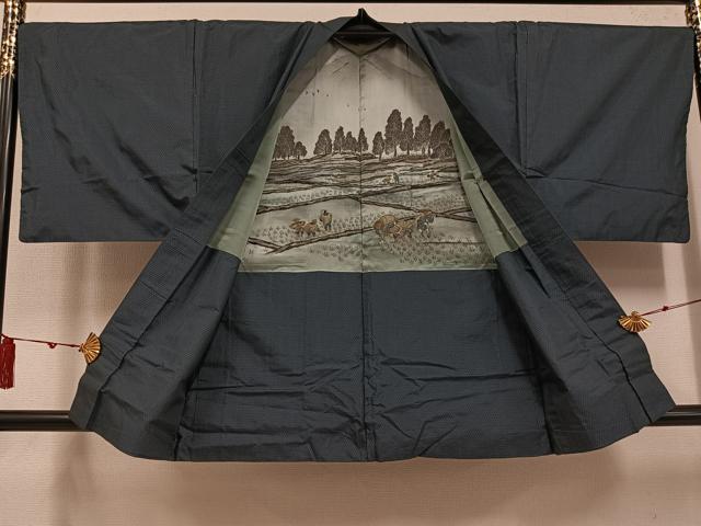 平和屋着物●男性 本場大島紬 アンサンブル 正絹 逸品 AABF5380ph