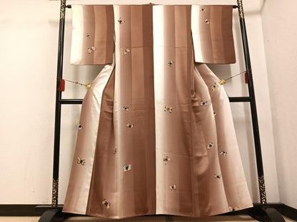 平和屋着物●上質な小紋 舞蝶間道 正絹 逸品 AABF5386ph