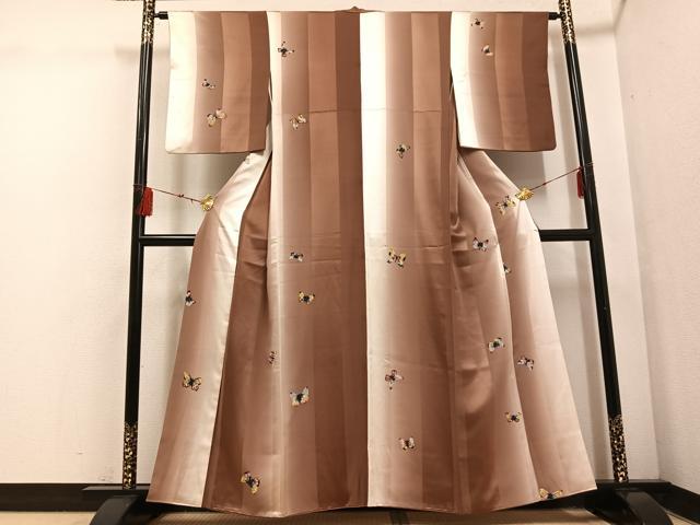 平和屋着物●上質な小紋 舞蝶間道 正絹 逸品 AABF5386ph