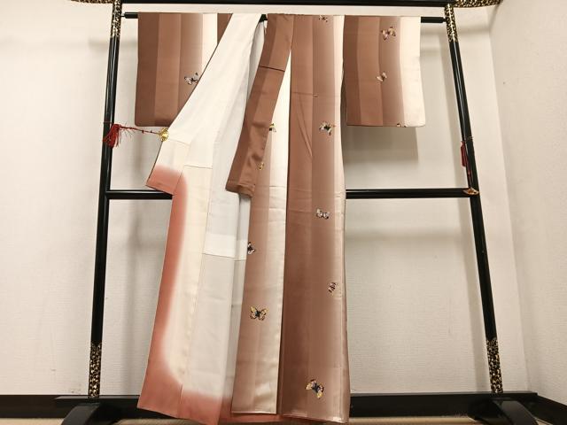 平和屋着物●上質な小紋 舞蝶間道 正絹 逸品 AABF5386ph
