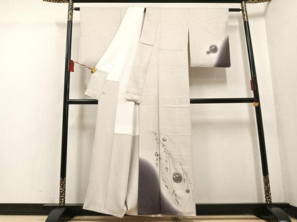 平和屋着物●訪問着 作家物 雪輪蔦の葉文 暈し染め 金銀彩 正絹 逸品 AABF5388ph