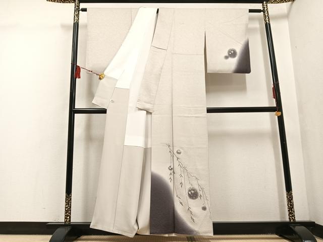 平和屋着物●訪問着 作家物 雪輪蔦の葉文 暈し染め 金銀彩 正絹 逸品 AABF5388ph